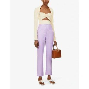 Amy Lynn Faux Leather Pants in Lilac size S